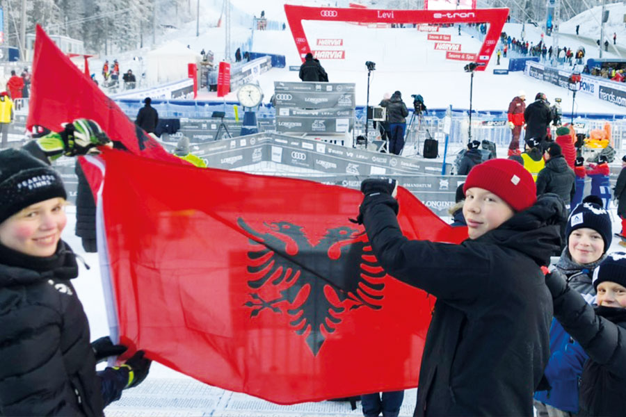 Albania flag in Finland Levi 2022