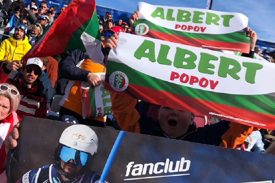 Albert 's fanclub at Courchevel Meribel finals 2022'